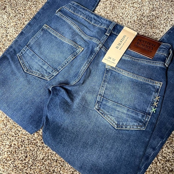 NWT Scotch & Soda Mens Blue Denim Ralston Style Slim Fit Jeans Medium Wash 28x32 - Picture 4 of 12